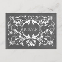 Chalkboard geïnspireerde Rozen bruiloft RSVP
