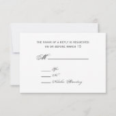 Chalkboard geïnspireerde Rozen bruiloft RSVP (Achterkant)