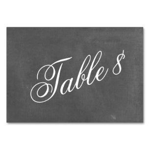 Chalkboard geïnspireerde trouwtafel nummer kaart