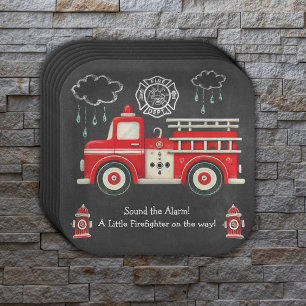 Chalkboard Geluid het alarm! Baby shower van een b Papieren Bordje