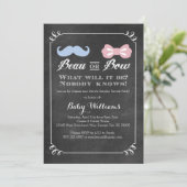 Chalkboard Gender onthulling Baby shower Invitatio Kaart (Staand voorkant)