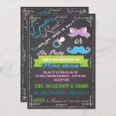 Chalkboard Gender Reveal Party Uitnodigingen (Voorkant / Achterkant)