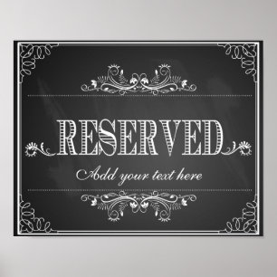 Chalkboard, gepersonaliseerd gereserveerde tekenaf poster