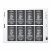 Chalkboard gepersonaliseerde huwelijksgunst labels (Full Sheet)