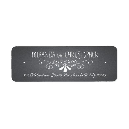 Chalkboard gepersonaliseerde retour adreslabels etiket (Voorkant)