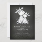 Chalkboard Giraffe Baby shower neutre Invitation (Devant)