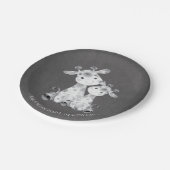 Chalkboard Giraffe Meisjes Baby shower 7" Bord (Gekanteld)