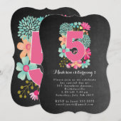 Chalkboard Girls Floral 5e anniversaire Invitation (Devant / Derrière)