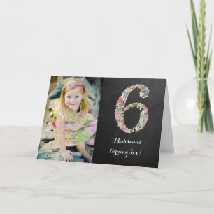 Chalkboard Girls Floral 6e anniversaire Invitation