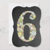Chalkboard Girls Floral 6e anniversaire Invitation (Dos)