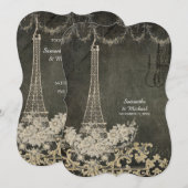 Chalkboard Glam Paris Parisian Wedding Kaart (Voorkant / Achterkant)