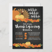Chalkboard Gobble Turquie Thanksgiving invitation (Devant)
