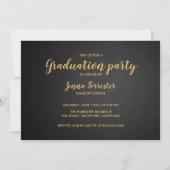 Chalkboard Gold Afstuderen script | Drie foto Kaart (Achterkant)