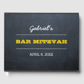 Chalkboard Gold Bar Mitzvah Gastenboek (Voorkant)