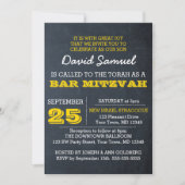 Chalkboard Gold Bar Mitzvah Invitation (Devant)