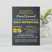 Chalkboard Gold Bar Mitzvah Invitation (Debout devant)