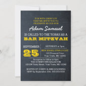 Chalkboard Gold Bar Mitzvah Invitation Pas de logo (Devant)