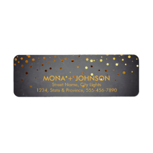 Chalkboard Gold Glitter Sparkle Confetti Stippen Etiket