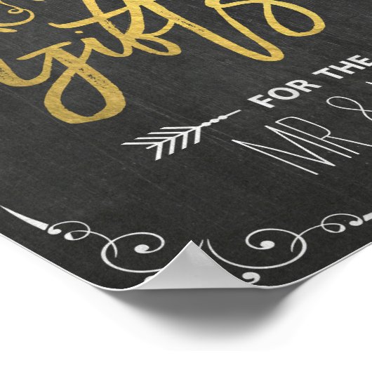Chalkboard Gold Script-Kaarten en cadeaubonnen voo Poster (Hoek)