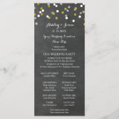 Chalkboard Gold Silver Confetti Wedding Program Programma (Achterkant)