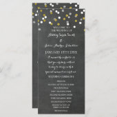 Chalkboard Gold Silver Confetti Wedding Program Programma (Voorkant / Achterkant)