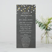 Chalkboard Gold Silver Confetti Wedding Program Programma (Staand voorkant)
