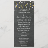 Chalkboard Gold Silver Confetti Wedding Program Programma (Voorkant)