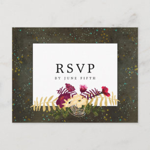 Chalkboard Gold Silver Stars Constellation RSVP Briefkaart