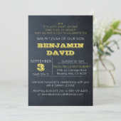 Chalkboard Golden B"H Bar Mitzvah Invitation (Debout devant)