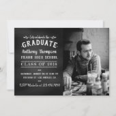 Chalkboard Graduate Party Photo invitation (Devant)