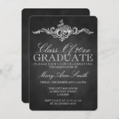  Chalkboard Graduation Party Black Kaart (Voorkant / Achterkant)
