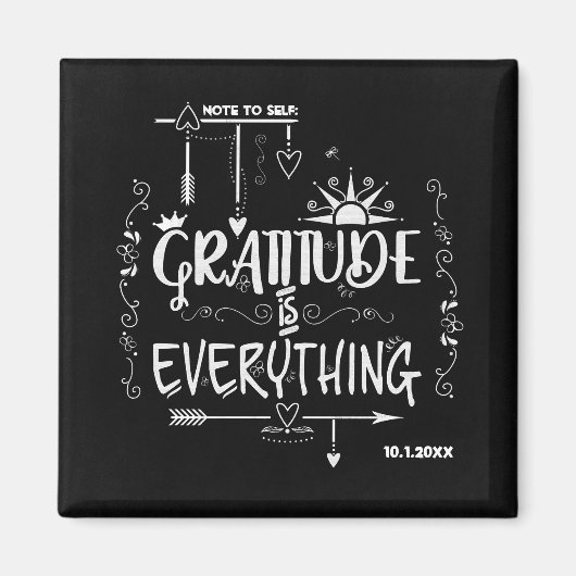 Chalkboard Gratitude is Alles notitie voor zichzel Magneet (Voorkant)
