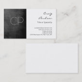 Chalkboard Gray Black White Monogram Visitekaartje (Voorkant / Achterkant)