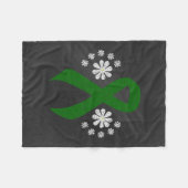 Chalkboard Green Awareness Ribbon Fleece Deken (Voorkant (Horizontaal))