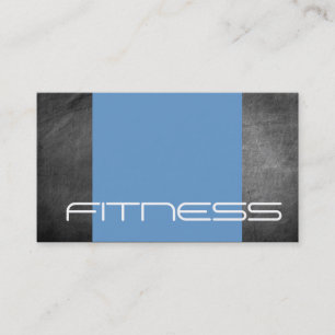 Chalkboard Grey Blue Fitness Carte de visite sport