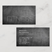 Chalkboard Grey Fitness Carte de visite sportif (Devant / Derrière)