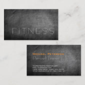 Chalkboard Grey Trainer Carte de visite de fitness (Devant / Derrière)