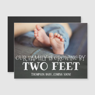 Chalkboard groeit met 2 feet adoptie nieuwe baby magnetische uitnodiging