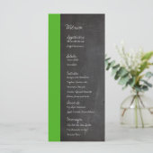 Chalkboard Groen Bruiloft Menu (Staand voorkant)