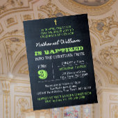 Chalkboard Groene doop uitnodiging