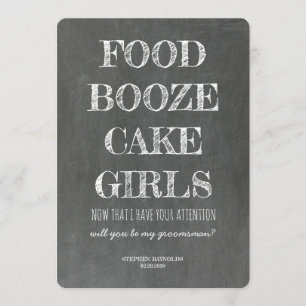 Chalkboard GROOMSMAN/BEST MAN Funny Voorstel Kaart