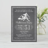 Chalkboard Halloween Witch Kaart (Staand voorkant)