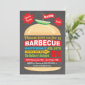 Chalkboard Hamburger Barbecue Party Invitation (Debout devant)