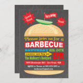 Chalkboard Hamburger Barbecue Party Uitnodiging (Voorkant / Achterkant)