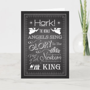 Chalkboard Hark The Herald Angels Sing Card Feestdagen Kaart