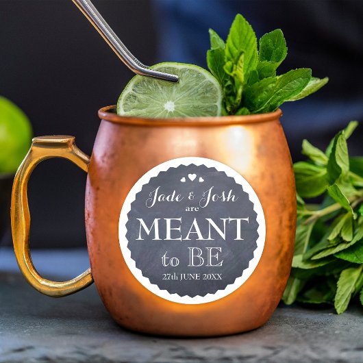 Chalkboard harten bruiloft bedoeld om gunst te zij ronde sticker