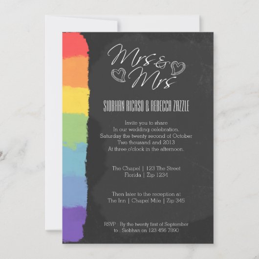 Chalkboard Heart Doodle Weddenschap met Pride Deta Kaart (Voorkant)