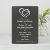 Chalkboard Heart Faire-part de mariage (Debout devant)