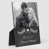 Chalkboard Heart Mariage Photo Keepsaké Plaque (Côté)