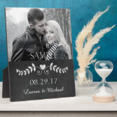 Chalkboard Heart Mariage Photo Keepsaké Plaque (Côté)